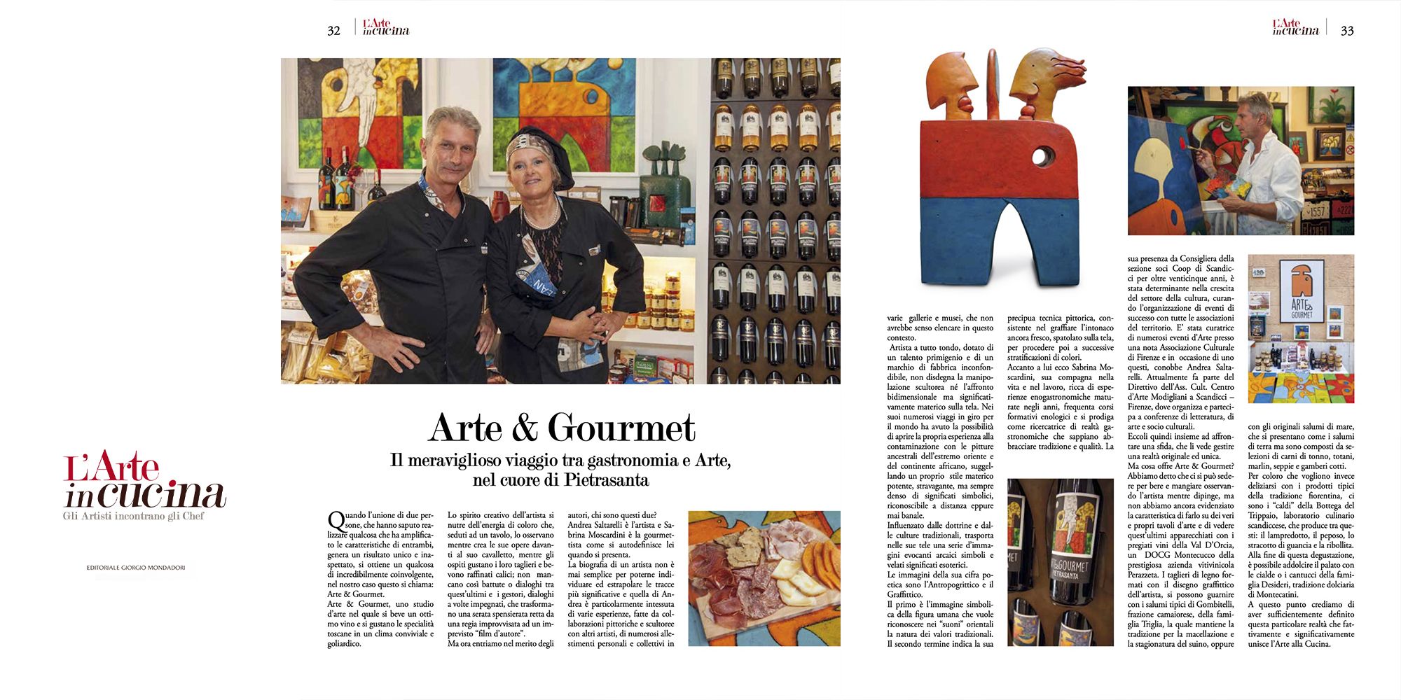 Reazionale per Arte & Gourmet di Pietrasanta su L′Arte in Cucina 2020 - Editoriale Giorgio Mondadori